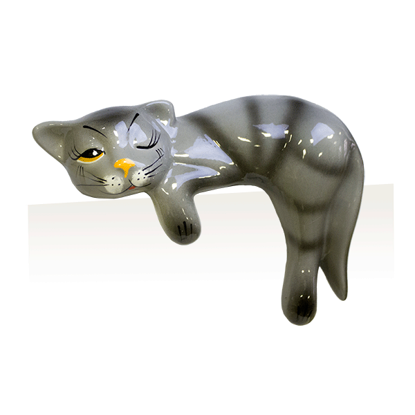 Кошка на полку Соня 19 см, керамика, глянцевый, в ассортименте