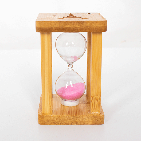 Часы песочные 3 минуты 10 см квадро розовый песок