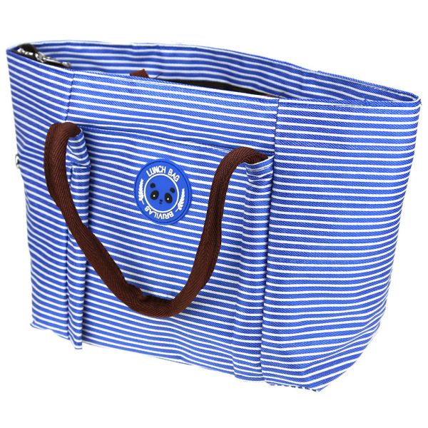 Сумка обеденная "Lunch bag", 26*22*13,5, термоизоляция, на молнии, синий
