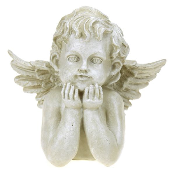 Скульптура-фигура для сада из полистоуна "Ангел задумчивый на животе" 22х21см