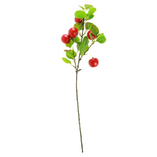 Декоративная ветка "Яблоки красные" 69см 5 плодов 4,5х4,5см
