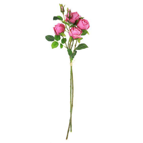 Букет "Роза" 80см, 4 цветка, 4 бут, темно-розовый