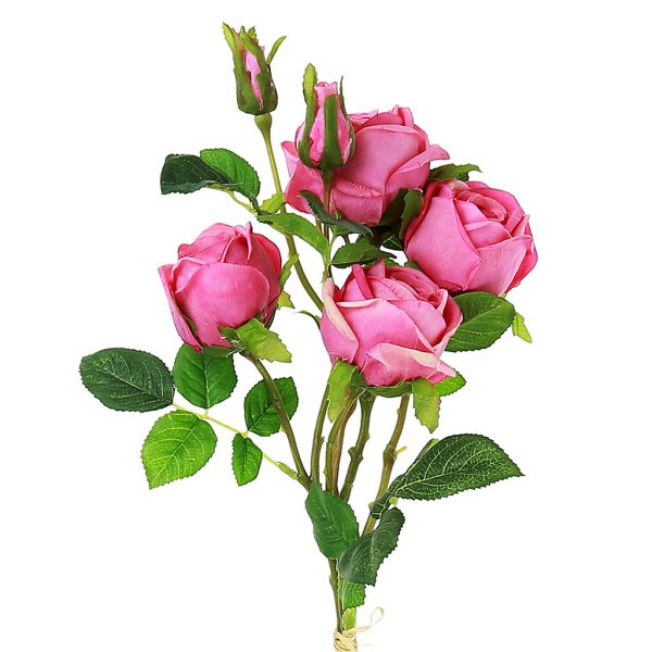 Букет "Роза" 80см, 4 цветка, 4 бут, темно-розовый