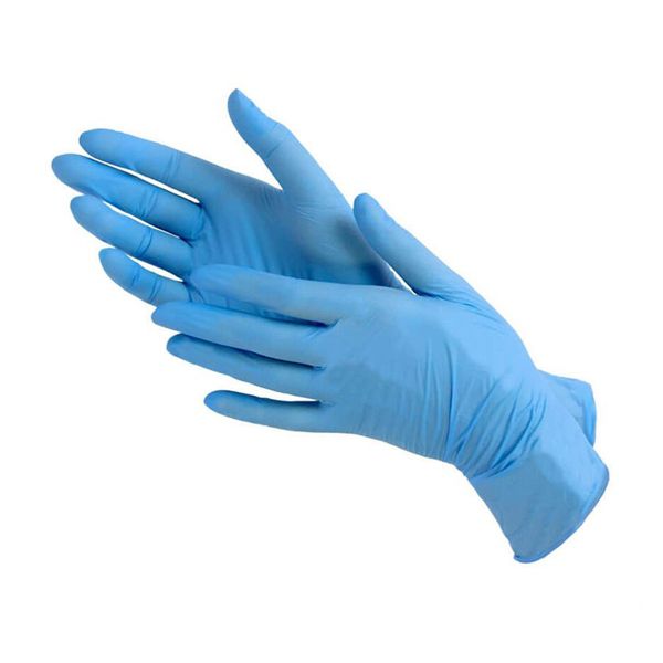 Перчатки нитриловые одноразовые голубые, упаковка 100 шт, размер в ассортименте