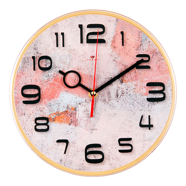 Часы настенные Абстракция 25 см бежевый корпус Рубин