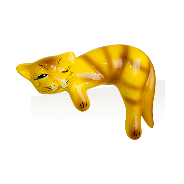 Кошка на полку Соня 19 см, керамика, глянцевый, в ассортименте
