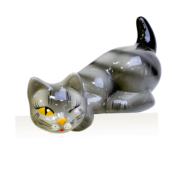 Кот на полку Шалун 20 см, керамика, глянцевый, в ассортименте