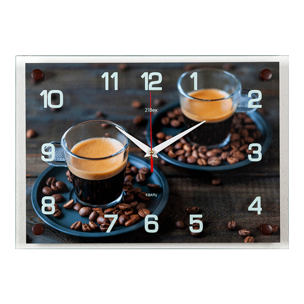 Часы картина 35х25см Два кофе