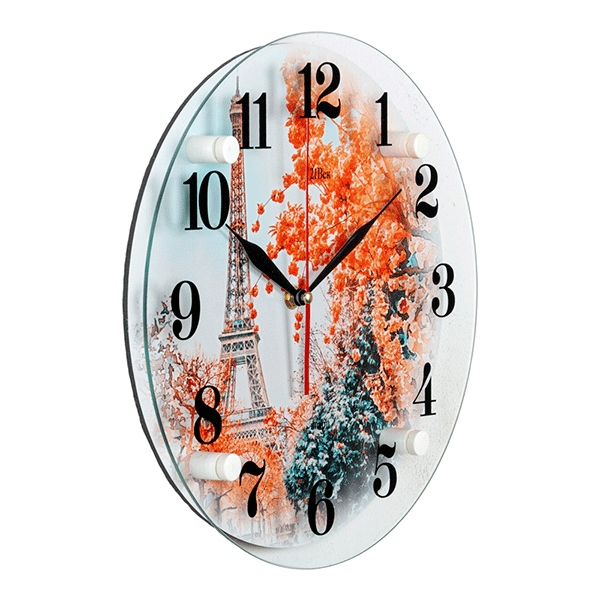 Часы картина Круг Вид на Эйфелеву башню 30см