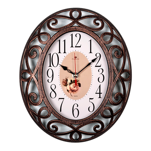 Часы настенные Ажур Винтажная роза 25х30см бронз.