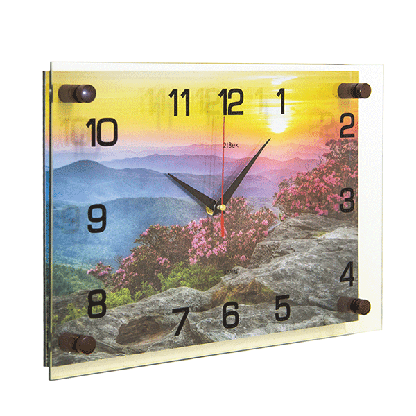 Часы картина Рассвет в горах 35х25см