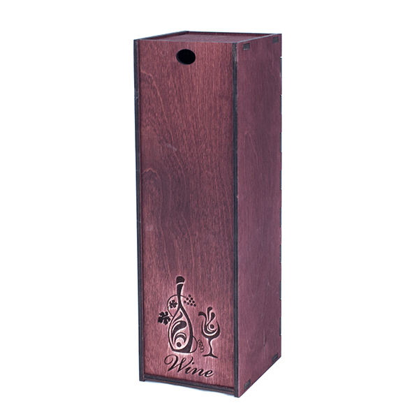 Короб подарочный для вина Мускат 11х35 см цвет махагон