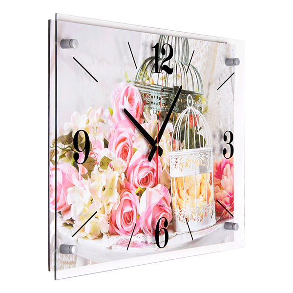 Часы картина Прованс в розовых тонах 57х41см