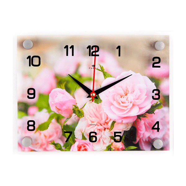 Часы картина 25х20см Розовые розы