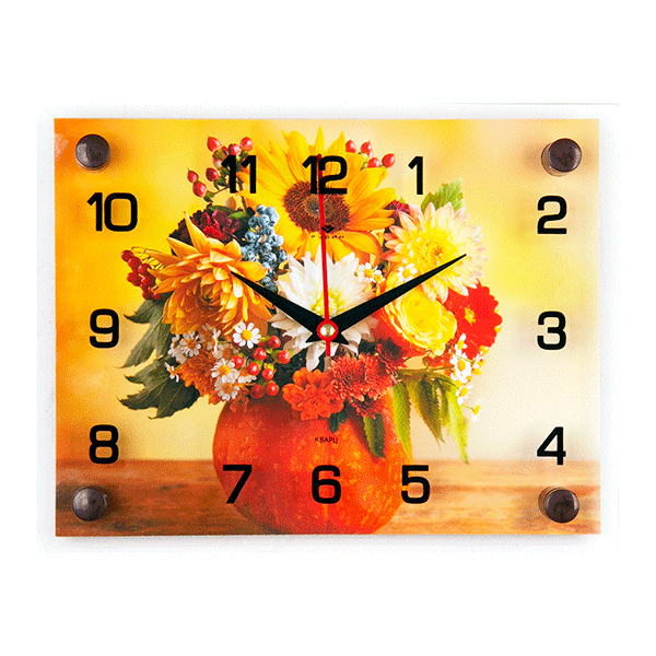 Часы картина 25х20 см Осенний букет