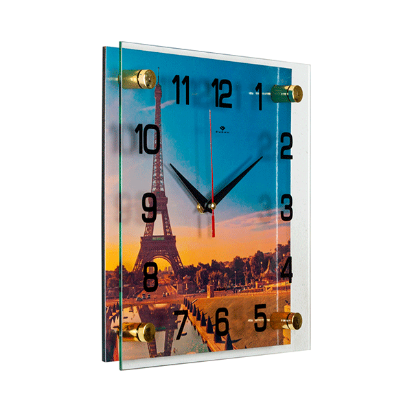 Часы картина Квадро 25х25см Париж