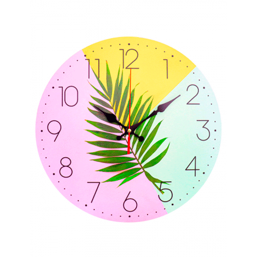 Часы настенные 30 см Листочек пальмы