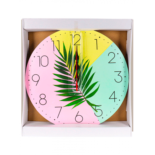 Часы настенные 30 см Листочек пальмы