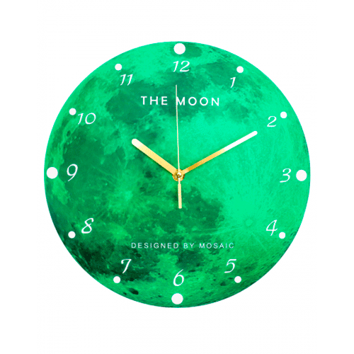 Часы настенные 30 см Зеленая луна