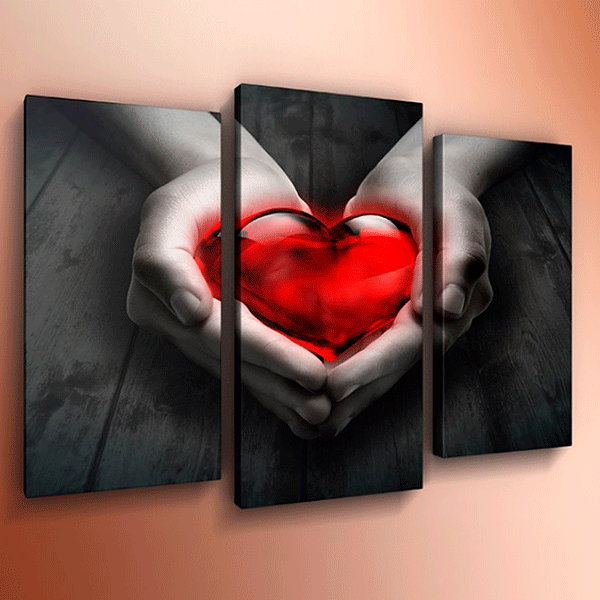Модульная картина Триптих Возьми мое сердце 84х60см