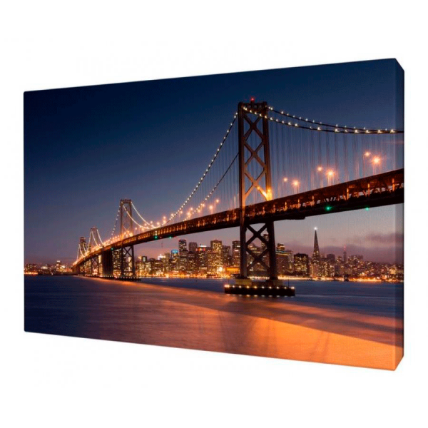 Картина Постер 58х45см Мост Бэй Бридж Сан-Франциско