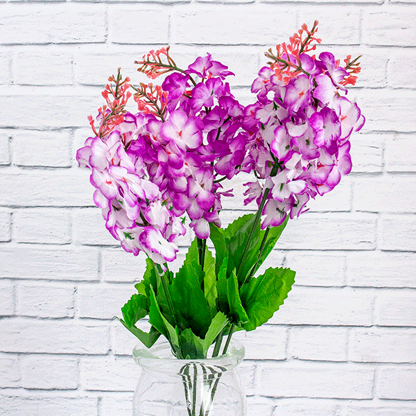 Веточка декоративная Сирень 40 см, цветы в ассорт.