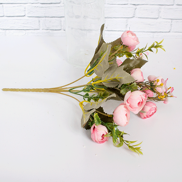 Веточка декоративная Камелия Мармеладка 30 см, цветы в ассорт.