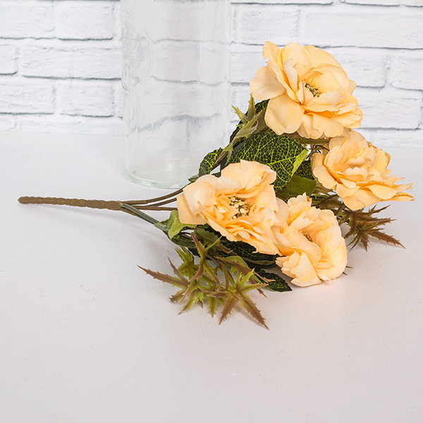 Ветка декоративная Цинии 26 см цветы в ассорт.