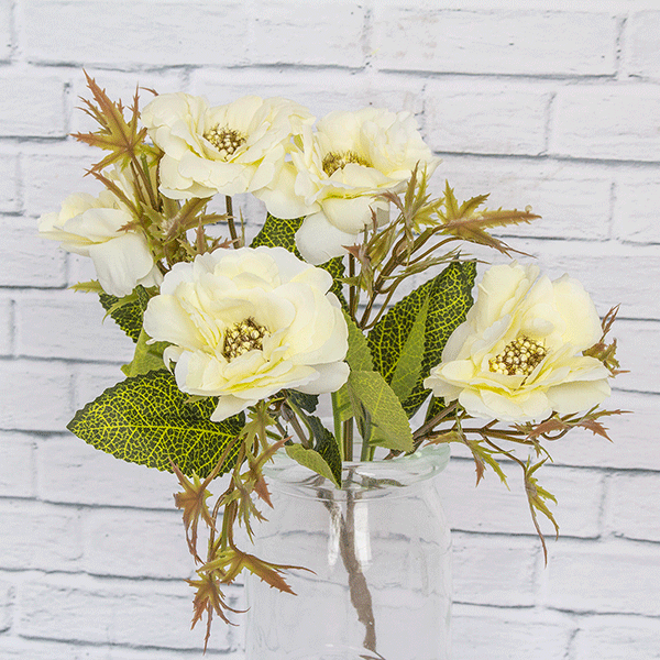 Ветка декоративная Цинии 26 см цветы в ассорт.