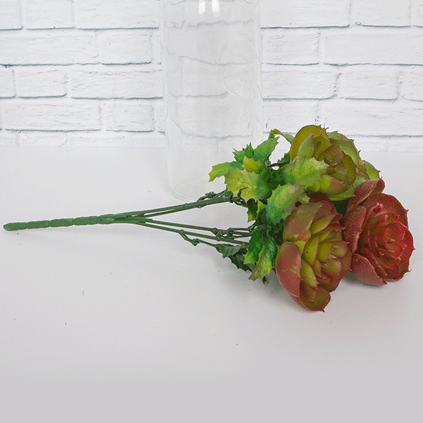 Ветка декоративная Каменная роза 28 см, цвет в ассорт.