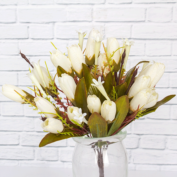 Ветка декоративная Крокусы 28 см, цветы в ассорт.