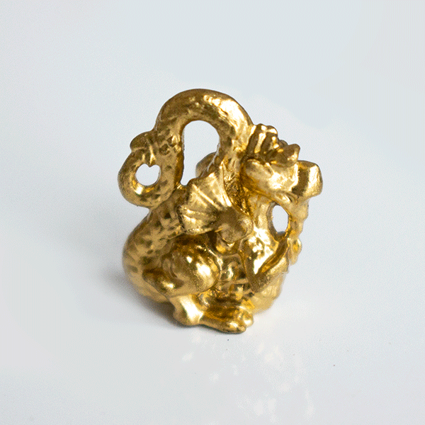 Кошельковый амулет Дракончик денежный 1,5 см золотой