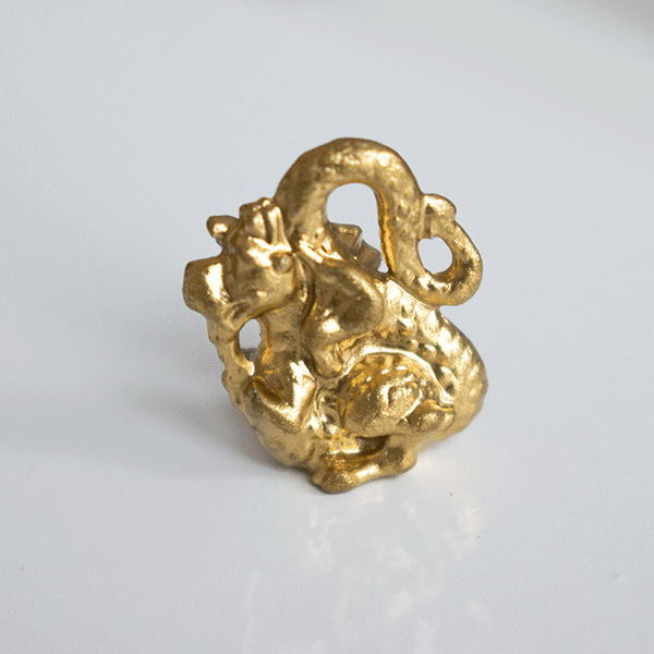 Кошельковый амулет Дракончик денежный 1,5 см золотой