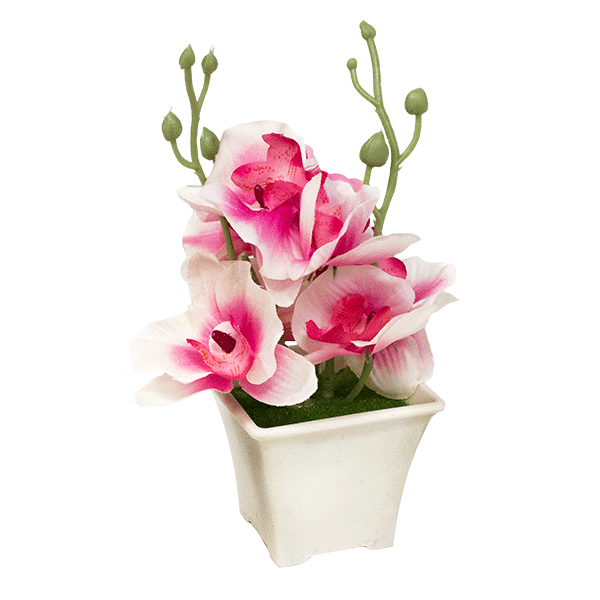 Букет декоративный Орхидеи 20см бело-розовый