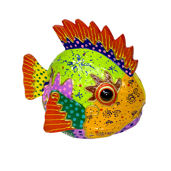 Рыбка Кокос 26х22 см разноцветная роспись в ассорт.