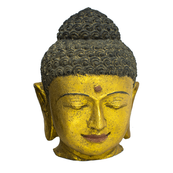 Голова Будды 20х25см, полистоун, цвет в ассортим.