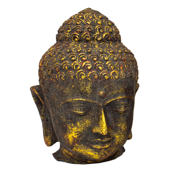 Голова Будды 20х25см, полистоун, цвет в ассортим.