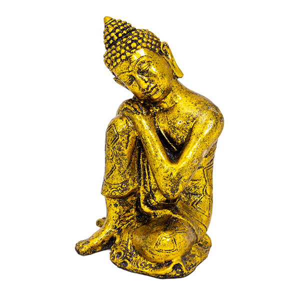 Будда Медитация 11х18см, полистоун,  античное золото