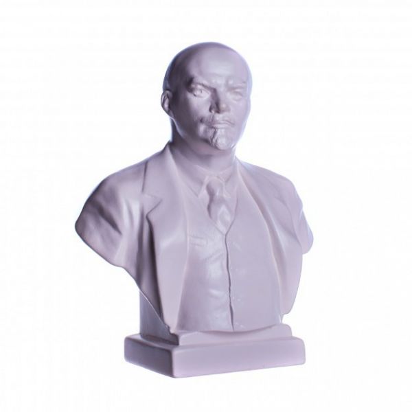Статуэтка бюст Ленин В. И. бронза 19см, белый, гипс