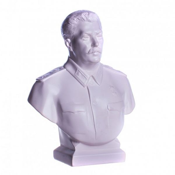 Статуэтка бюст Сталин И.В. Белый 16 см, гипс