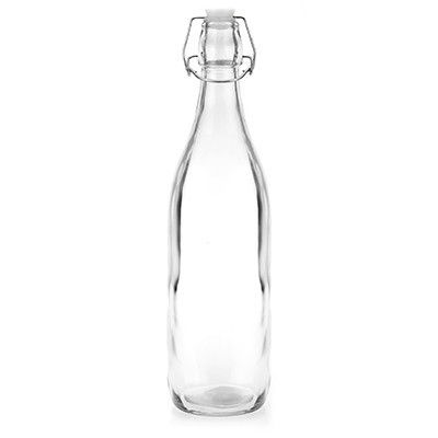 Бутылка стеклянная "Кристалл" 1л, h31см, бугельная кр, круглая