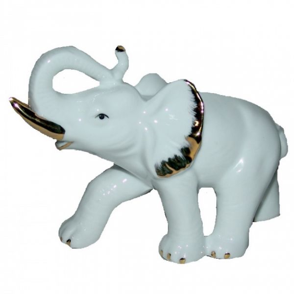 Статуэтка Слон с поднятым хоботом 11x17x7 фарфор