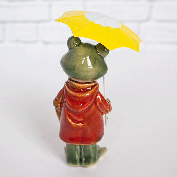Лягушонок под зонтом 13 см керамика