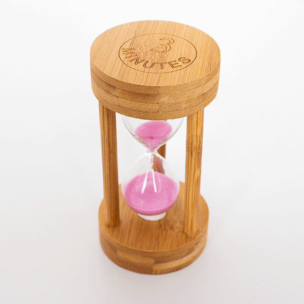 Часы песочные 3 минуты 11 см розовый песок