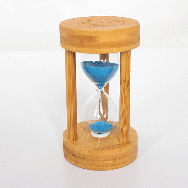 Часы песочные 3 минуты 11 см голубой песок