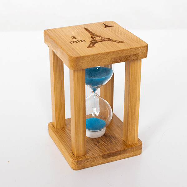 Часы песочные 3 минуты 10 см квадро голубой песок