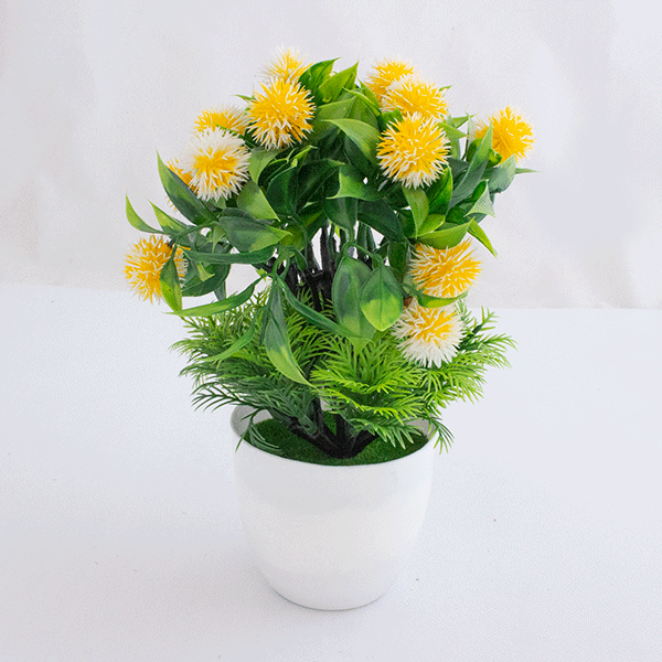 Букет декоративный Альбиция 25 см желтые цветы