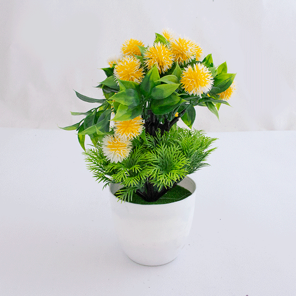 Букет декоративный Альбиция 25 см желтые цветы