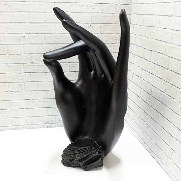 Фигура Лик Девы Рука 20х42 см черная полуматовая