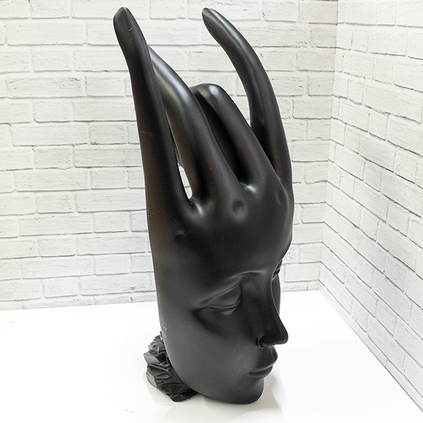 Фигура Лик Девы Рука 20х42 см черная полуматовая